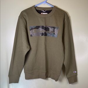 Champion Men's Camouflage Olive Crewneck Sweater